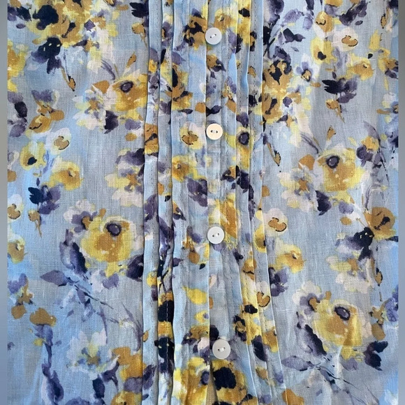 J. Jill love linen pintucked print tunic top Small - Picture 3 of 10